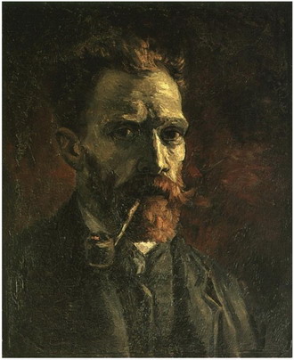 vincent van gogh 1886 self portrait with pipe